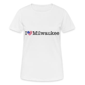 J’adore Milwaukee - T-shirt respirant Femme - blanc - Devant - AI Model Female 172 dark (172cm)
