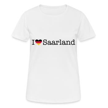 J’aime la Sarre - T-shirt respirant Femme - blanc - Devant - AI Model Female 172 dark (172cm)