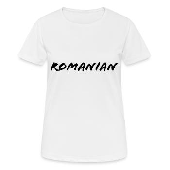 Roumain - T-shirt respirant Femme - blanc - Devant - AI Model Female 172 dark (172cm)