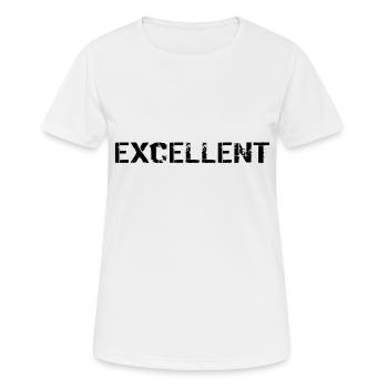 Excellent noir - T-shirt respirant Femme - blanc - Devant - AI Model Female 172 dark (172cm)