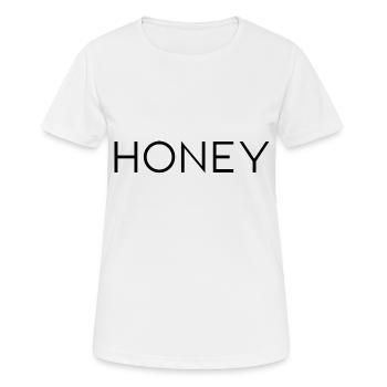 Honey Slogan - Amour - Romance - Saint-Valentin - T-shirt respirant Femme - blanc - Devant - AI Model Female 172 dark (172cm)