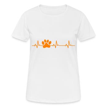 Pfote herzschlag haustier tatze - Frauen T-Shirt atmungsaktiv - Weiß - Vorne - AI Model Female 172 dark (172cm)