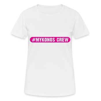Mykonos Crew - Frauen T-Shirt atmungsaktiv - Weiß - Vorne - AI Model Female 172 dark (172cm)