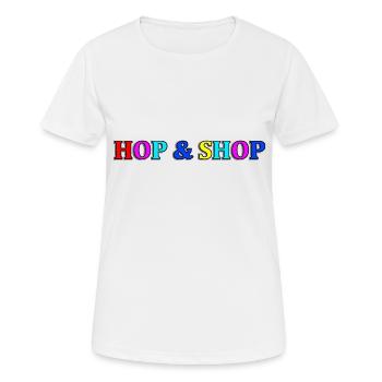 Hüpfen und Einkaufen - Frauen T-Shirt atmungsaktiv - Weiß - Vorne - AI Model Female 172 dark (172cm)