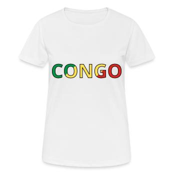Flagge des Kongo - Frauen T-Shirt atmungsaktiv - Weiß - Vorne - AI Model Female 172 dark (172cm)