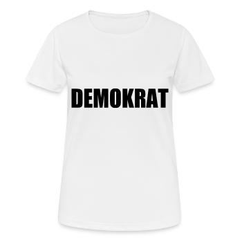 Démocrate - T-shirt respirant Femme - blanc - Devant - AI Model Female 172 dark (172cm)