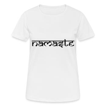 Indian greeting Namaste - Women's Breathable T-Shirt - white - Front - AI Model Female 172 dark (172cm)