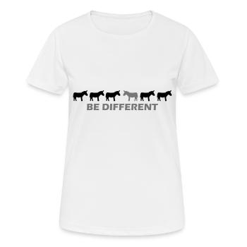 be different esel - Frauen T-Shirt atmungsaktiv - Weiß - Vorne - AI Model Female 172 dark (172cm)