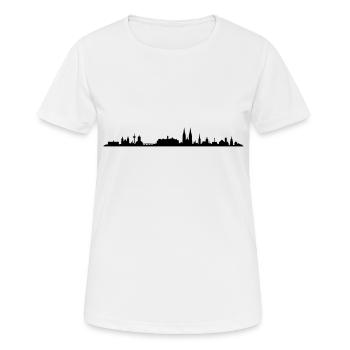 Skyline - Regensburg - Frauen T-Shirt atmungsaktiv - Weiß - Vorne - AI Model Female 172 dark (172cm)