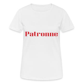 Patronne - T-shirt respirant Femme - blanc - Devant - AI Model Female 172 dark (172cm)