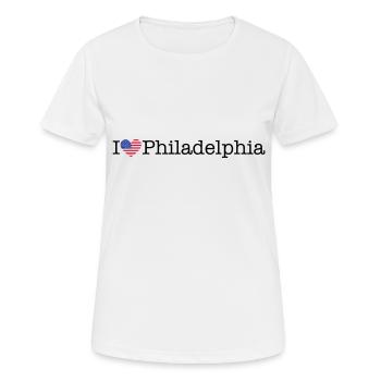 J’adore Philadelphie - T-shirt respirant Femme - blanc - Devant - AI Model Female 172 dark (172cm)