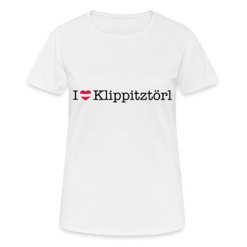I love Klippitztörl - Frauen T-Shirt atmungsaktiv - Weiß - Vorne - AI Model Female 172 dark (172cm)