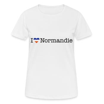 I love Normandie - Frauen T-Shirt atmungsaktiv - Weiß - Vorne - AI Model Female 172 dark (172cm)