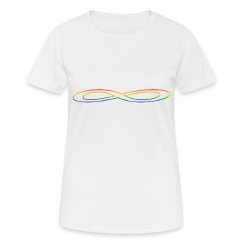 Regenbogen Unendlichkeit - Frauen T-Shirt atmungsaktiv - Weiß - Vorne - AI Model Female 172 dark (172cm)