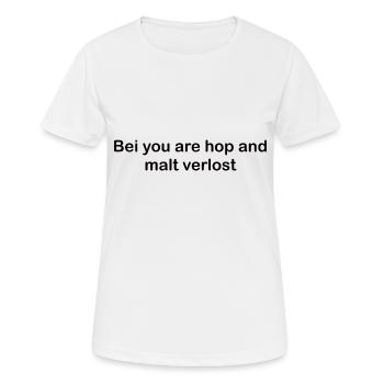 Hopfen und Malz - Frauen T-Shirt atmungsaktiv - Weiß - Vorne - AI Model Female 172 dark (172cm)