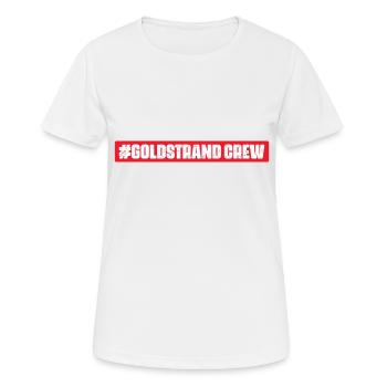 Goldstrand Crew - Frauen T-Shirt atmungsaktiv - Weiß - Vorne - AI Model Female 172 dark (172cm)