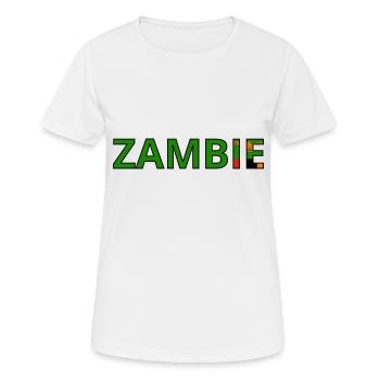 Drapeau Zambie - T-shirt respirant Femme - blanc - Devant - AI Model Female 172 dark (172cm)