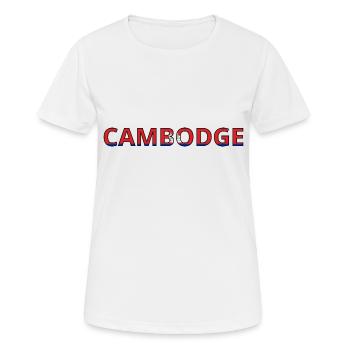 Cambodia Flag - Women's Breathable T-Shirt - white - Front - AI Model Female 172 dark (172cm)