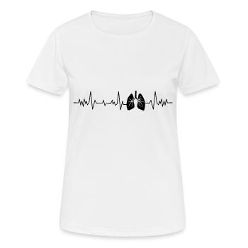 Herzschlag, Lunge - Frauen T-Shirt atmungsaktiv - Weiß - Vorne - AI Model Female 172 dark (172cm)