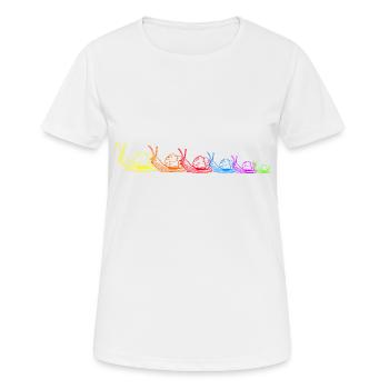 Regenbogen Schnecken Schnecke Schneckenhaus LGBT - Frauen T-Shirt atmungsaktiv - Weiß - Vorne - AI Model Female 172 dark (172cm)