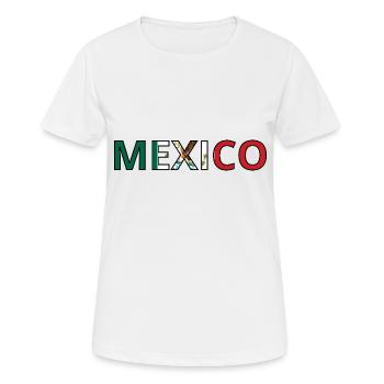 Mexiko-Stadt Flagge - Frauen T-Shirt atmungsaktiv - Weiß - Vorne - AI Model Female 172 dark (172cm)