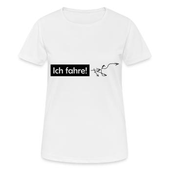 ich fahre - Frauen T-Shirt atmungsaktiv - Weiß - Vorne - AI Model Female 172 dark (172cm)