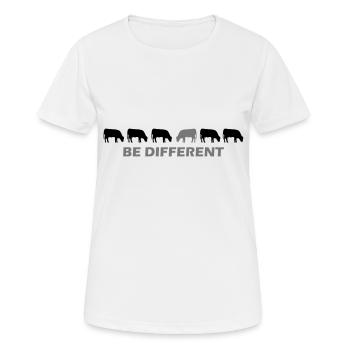 be different kuh - Frauen T-Shirt atmungsaktiv - Weiß - Vorne - AI Model Female 172 dark (172cm)