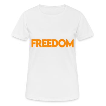 liberté - T-shirt respirant Femme - blanc - Devant - AI Model Female 172 dark (172cm)