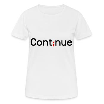 Continue - Dépressif Changement de couleur 2C - T-shirt respirant Femme - blanc - Devant - AI Model Female 172 dark (172cm)