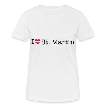 J’adore St Martin - T-shirt respirant Femme - blanc - Devant - AI Model Female 172 dark (172cm)