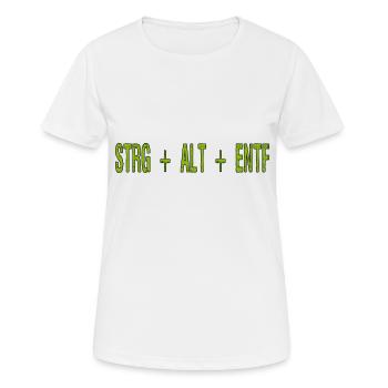 CTRL ALT DEL - Raccourci clavier Program Crash - T-shirt respirant Femme - blanc - Devant - AI Model Female 172 dark (172cm)