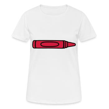 Red wax crayon cool design - Women's Breathable T-Shirt - white - Front - AI Model Female 172 dark (172cm)