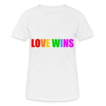 Love wins - Women's Breathable T-Shirt - white - Front - AI Model Female 172 dark (172cm)