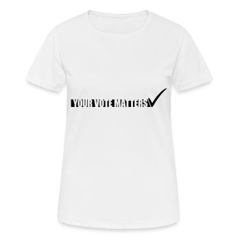votre vote compte citation - T-shirt respirant Femme - blanc - Devant - AI Model Female 172 dark (172cm)