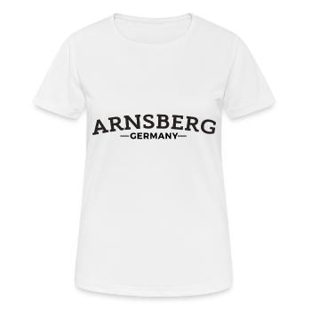Arnsberg Germany Geschenkidee - Frauen T-Shirt atmungsaktiv - Weiß - Vorne - AI Model Female 172 dark (172cm)