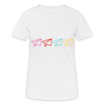 Mehrfarbiges Origami - Frauen T-Shirt atmungsaktiv - Weiß - Vorne - AI Model Female 172 dark (172cm)