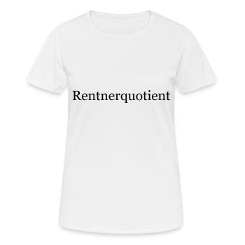 Rentnerquotient - Frauen T-Shirt atmungsaktiv - Weiß - Vorne - AI Model Female 172 dark (172cm)