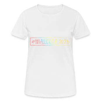 Mallorca 2023 - Frauen T-Shirt atmungsaktiv - Weiß - Vorne - AI Model Female 172 dark (172cm)