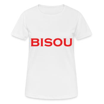 Bisou – süßes französisches Wort für einen Kuss - Frauen T-Shirt atmungsaktiv - Weiß - Vorne - AI Model Female 172 dark (172cm)