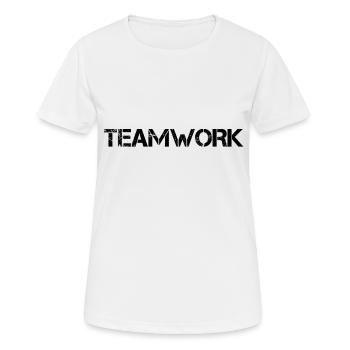 Travail d’équipe Travail d’équipe - T-shirt respirant Femme - blanc - Devant - AI Model Female 172 dark (172cm)