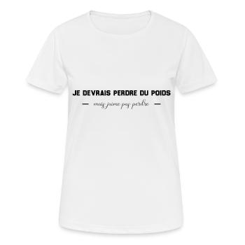 Ich sollte abnehmen, aber ich mag es nicht zu verlieren - Frauen T-Shirt atmungsaktiv - Weiß - Vorne - AI Model Female 172 dark (172cm)