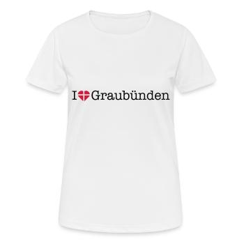 J’adore les Grisons - T-shirt respirant Femme - blanc - Devant - AI Model Female 172 dark (172cm)