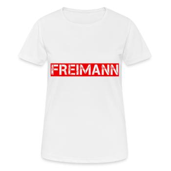 Freimann - Frauen T-Shirt atmungsaktiv - Weiß - Vorne - AI Model Female 172 dark (172cm)