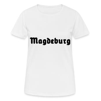 Magdeburg - Frauen T-Shirt atmungsaktiv - Weiß - Vorne - AI Model Female 172 dark (172cm)