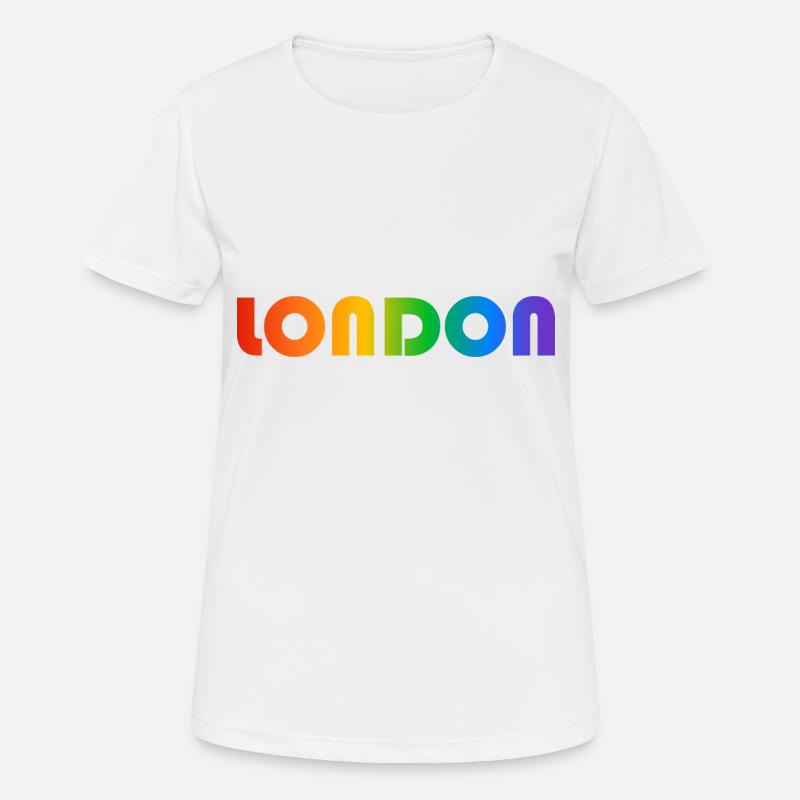 London Rainbow Text - Women's Breathable T-Shirt - white