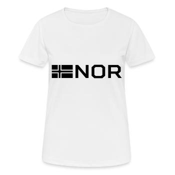Norwegische Flagge - Frauen T-Shirt atmungsaktiv - Weiß - Vorne - AI Model Female 172 dark (172cm)