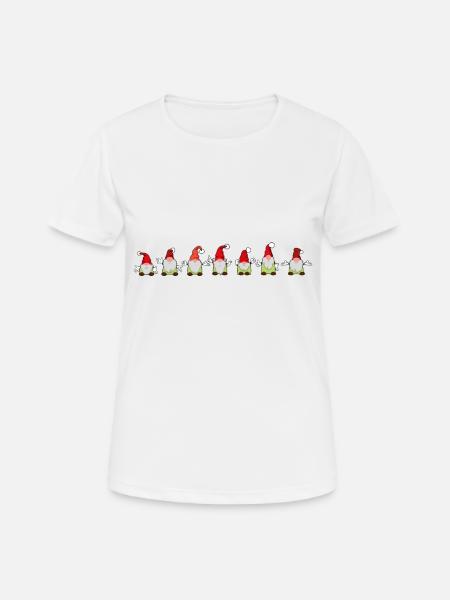 sieben Weihnachtswichtel - Frauen T-Shirt atmungsaktiv - Weiß