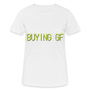 buying gf - Women's Breathable T-Shirt - white - Front - AI Model Female 172 dark (172cm)