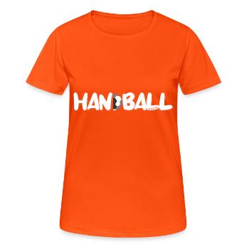 Handball - Centre arrière - T-shirt respirant Femme - orange néon - Devant - AI Model Female 172 dark (172cm)