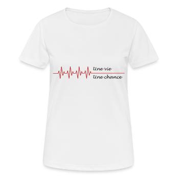une vie une chance - T-shirt respirant Femme - blanc - Devant - AI Model Female 172 dark (172cm)